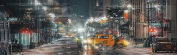 Distorted blurry night vision with glare and Higher Order Aberrations