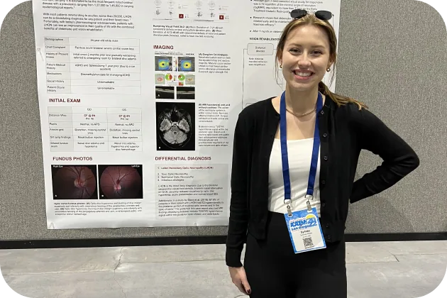 Dr. Walsh presenting a clinical case poster at a professional meeting