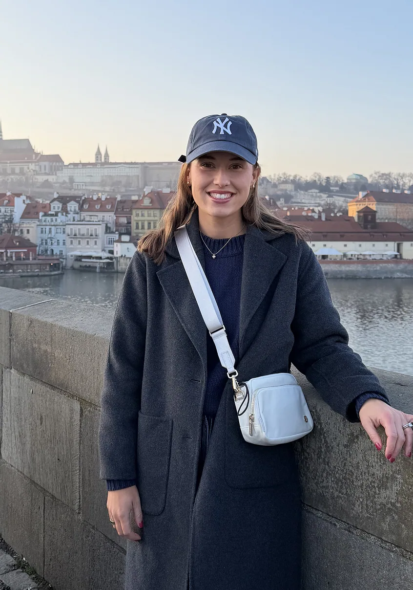 Dr. Walsh exploring a city while traveling