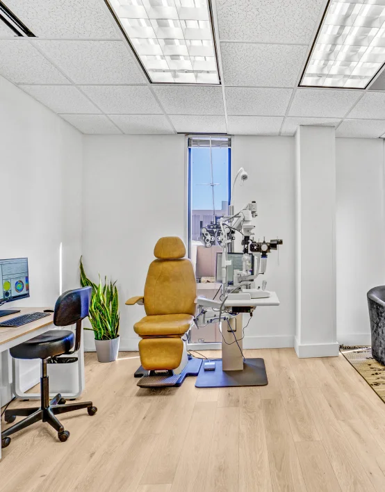Charlotte Contact Lens Institute examination room with advanced diagnostic equipment