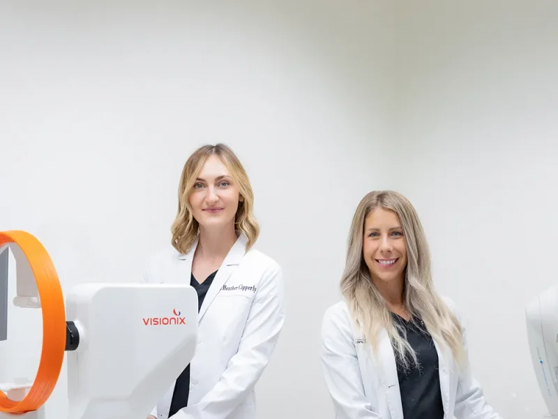 Dr. Ariel Cerenzie and Dr. Heather Cipperly at the advanced diagnostic imaging suite
