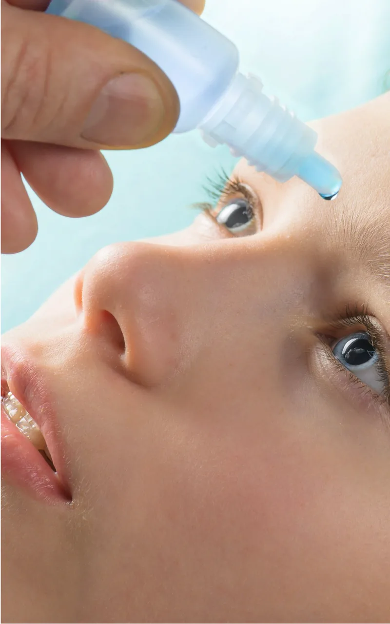 Child resting comfortably after nighttime low-dose atropine administration